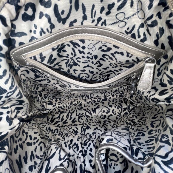 Jessica Simpson Women’s Platinum Metallic Pleated Chain-Strap Becca Handbag - Picture 10 of 16